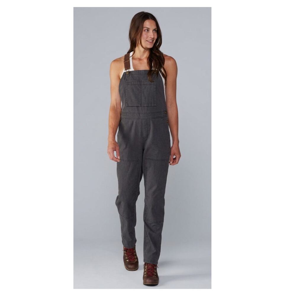 REI Co-Op Trailsmith Overalls Womens 6 Double Knee Black Utility Workwear Canvas